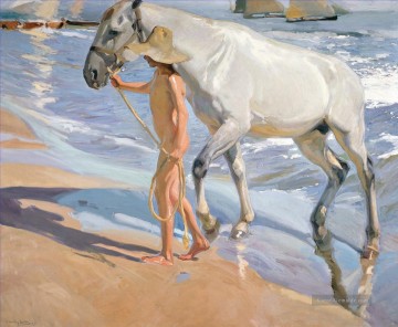 el bano caballo Ölbilder verkaufen - El Bano Del Caballo Maler Joaquin Sorolla